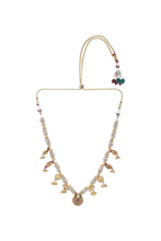 Load image into Gallery viewer, 22K GOLD TEMPLE  NECKLACE WITH PEARL STRING