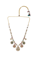 Load image into Gallery viewer, 22K GOLD  POLKI NECKLACE  STUDDED WITH NATURAL GEM STONES