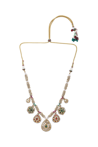 22K GOLD  POLKI NECKLACE  STUDDED WITH NATURAL GEM STONES