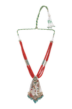 Load image into Gallery viewer, 18K GOLD POLKI NECKLACE WITH CORAL STRINGS STUDDED WITH NATURAL GEM STONES