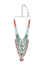Load image into Gallery viewer, 22K GOLD  POLKI NECKLACE WITH EMERALD AND CORAL STRINGS