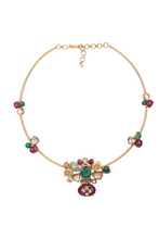 Load image into Gallery viewer, 18K GOLD  POLKI NECKLACE STUDDED WITH RUBY &amp; EMERALD