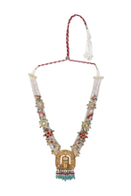 Load image into Gallery viewer, 22K GOLD  POLKI NECKLACE STUDDED WITH RUBY,  EMERALD AND PEARLS