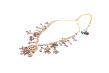 Load image into Gallery viewer, 22K GOLD NECKLACE STUDDED WITH NATURAL GEM STONE AND UNCUT DIAMONDS