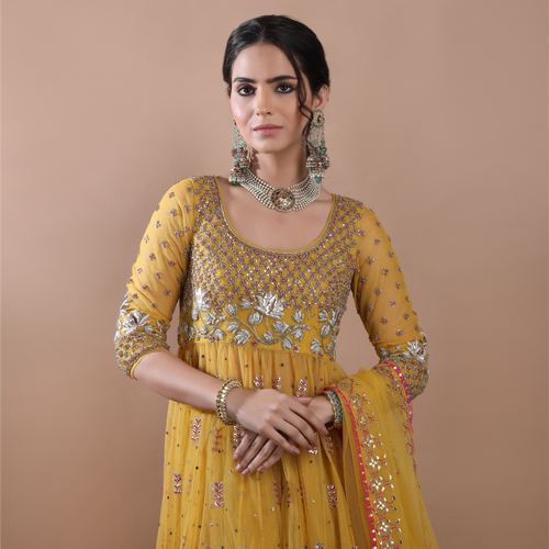 22K GOLD POLKI LONG EARRINGS,  DANGLES MADE IN PEARL, RUBY AND EMERALD BEADS