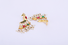 Load image into Gallery viewer, 22K GOLD POLKI EARRINGS STUDDED WITH NATURAL GEM STONES
