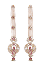 Load image into Gallery viewer, 18K GOLD  FUSION EARRINGS STUDDED WITH RUBIE AND UNCUT DIAMONDS