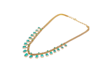 Load image into Gallery viewer, 14K GOLD NECKLACE STUDDED WITH DIAMOND &amp; NATURAL GEM STONES