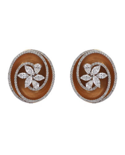 14K GOLD EARRINGS STUDDED WITH DIAMONDS