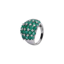 Load image into Gallery viewer, 18K GOLD RING STUDDED WITH DIAMOND &amp; EMERALDS