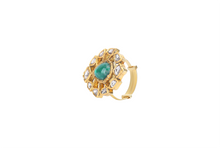 Load image into Gallery viewer, 22K  GOLD RING STUDDED WITH UNCUT DIAMOND AND NATUTRAL GEM STONE