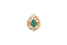 Load image into Gallery viewer, 22K  GOLD RING STUDDED WITH UNCUT DIAMOND AND NATUTRAL GEM STONE