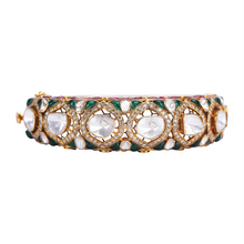 Load image into Gallery viewer, 18K GOLD POLKI FUSION  BRACELET STUDDED WITH DIAMOND AND NATURAL GEMSTONES