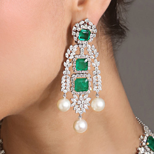 Tasveer Long Diamond Earrings