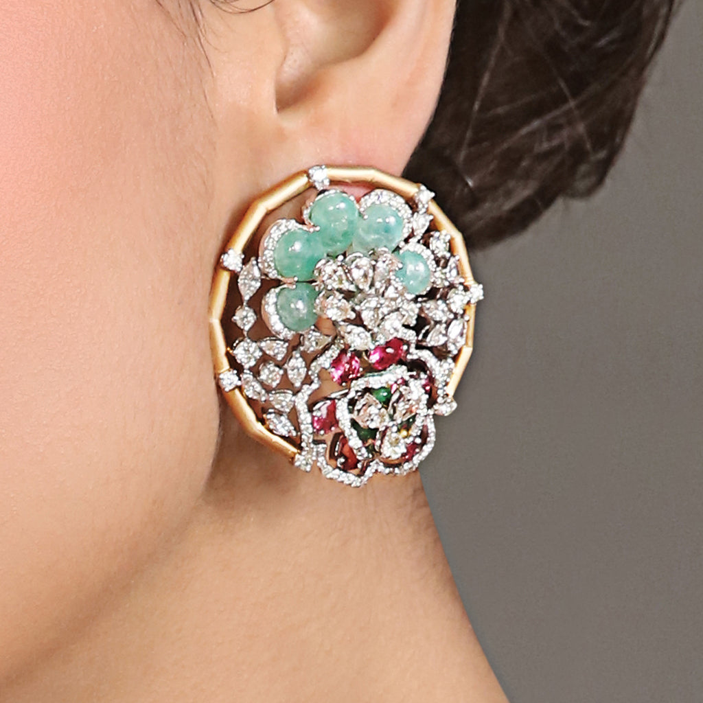 Tasveer Round Diamond Earrings
