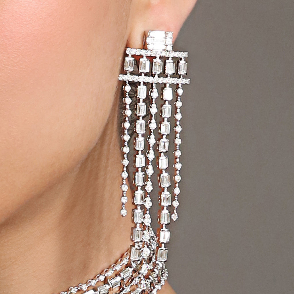 Tasveer Long Diamond Earrings