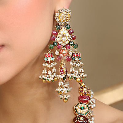 Tasveer Multi Color Long Earrings