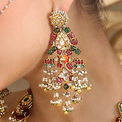 Tasveer Multi Color Long Earrings