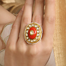 Load image into Gallery viewer, Tasveer Coral Ring With Uncut all Around