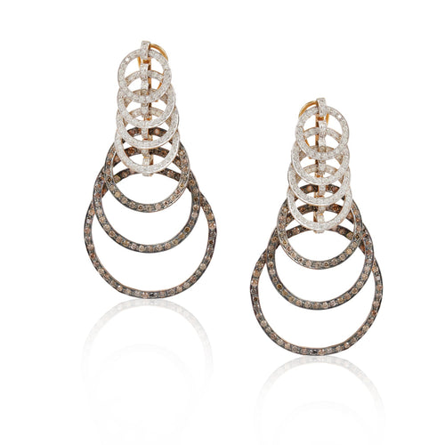Oh So Luxe Brown Spiral Long Earrings