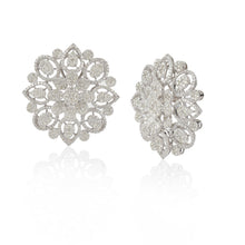 Load image into Gallery viewer, Oh So Luxe White Flower Ear Studs