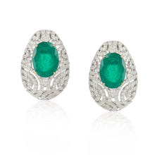 Load image into Gallery viewer, Oh So Luxe Green Oblong Ear Studs