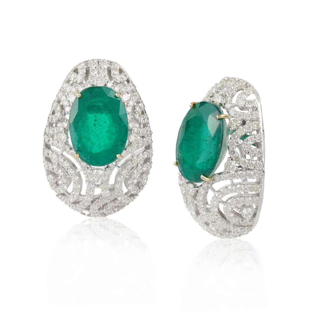 Oh So Luxe Green Oblong Ear Studs