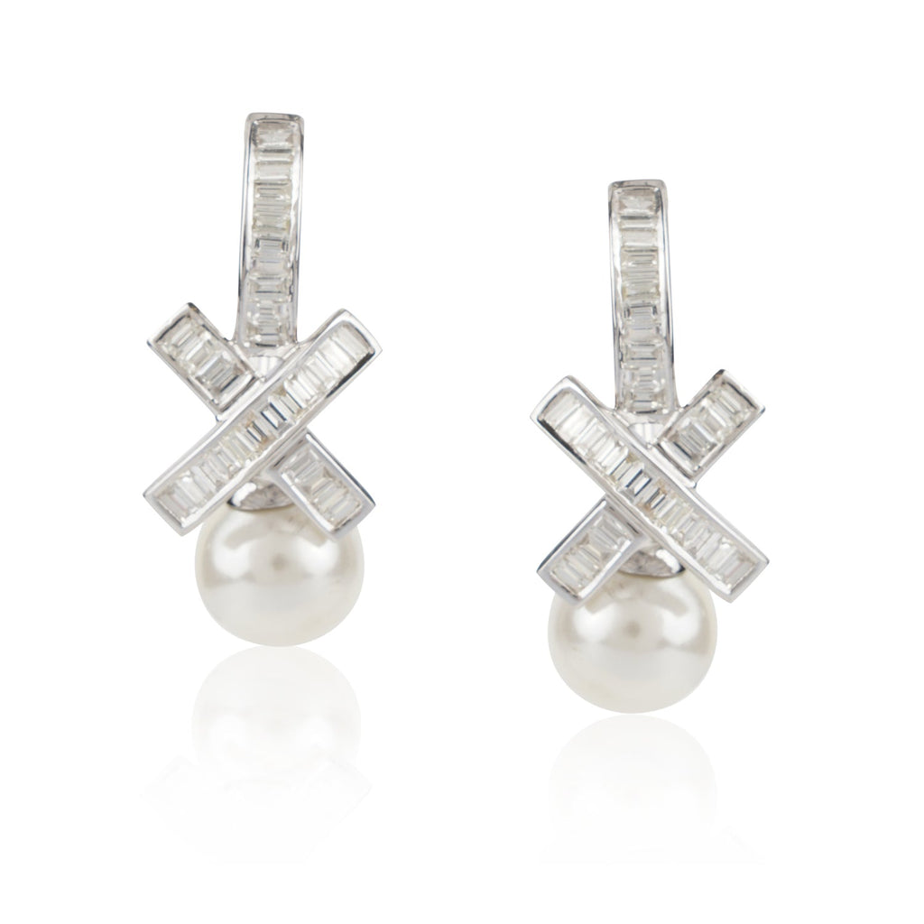 Oh So Luxe White X Ear Studs