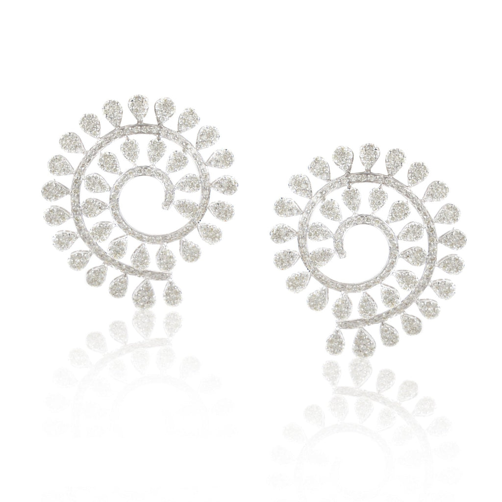 Oh So Luxe White Spiral Ear Studs