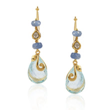 Load image into Gallery viewer, Boutique Kundan Blue Drop Earrings