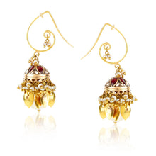 Load image into Gallery viewer, Boutique Kundan Red Bell Jhumkis