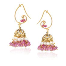 Load image into Gallery viewer, Boutique Kundan Red Hook Jhumkis