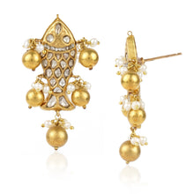 Load image into Gallery viewer, Boutique Kundan Gold Fish Long Earrings