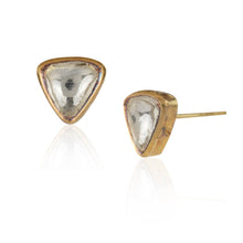 Load image into Gallery viewer, Boutique Kundan White Triangle Studs