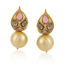 Load image into Gallery viewer, Boutique Kundan Red Leaf Studs