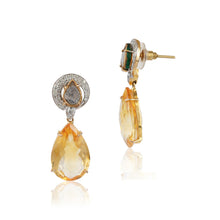 Load image into Gallery viewer, Oh So Luxe Yellow Drop Ear Studs