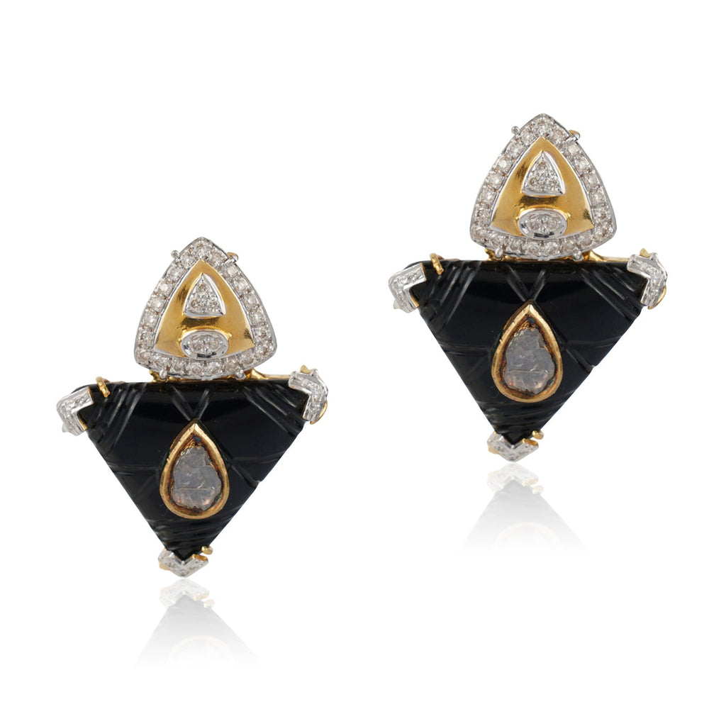 Oh So Luxe Silver & Gold Triangle Studs