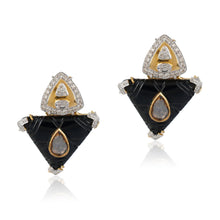 Load image into Gallery viewer, Oh So Luxe Silver &amp; Gold Triangle Studs