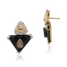 Load image into Gallery viewer, Oh So Luxe Silver &amp; Gold Triangle Studs