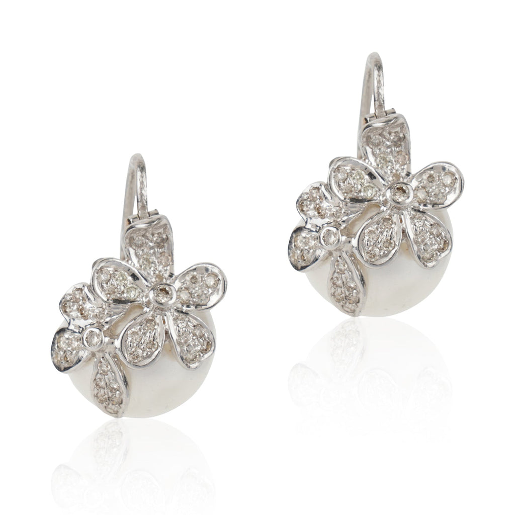 Oh So Luxe White Flower Studs