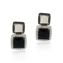 Load image into Gallery viewer, Oh So Luxe Black Square Ear Studs