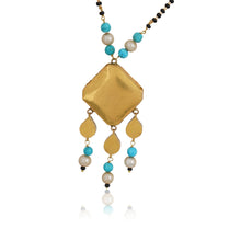 Load image into Gallery viewer, Polki Turquoise Square Mangalsutra