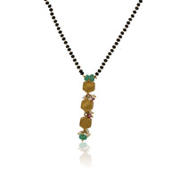 Load image into Gallery viewer, Polki Green three drop Mangalsutra