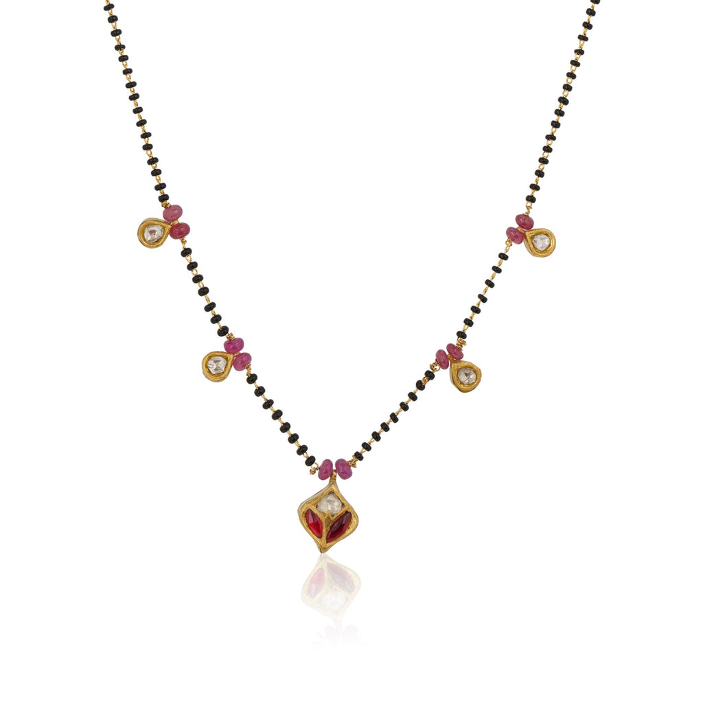 Polki red drop Mangalsutra