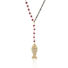 Load image into Gallery viewer, Polki Red fish drop Mangalsutra