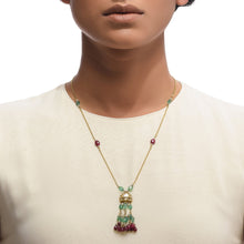 Load image into Gallery viewer, Boutique Kundan Red Green Bell Pendant