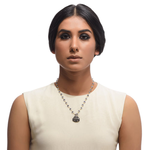 Boutique Kundan Silver Pan Pendant