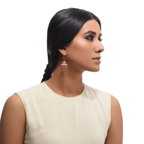 Boutique Kundan Red Hook Jhumkis