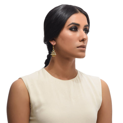 Boutique Kundan Navratan Bell Jhumkis