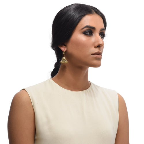 Boutique Kundan White Bell Jhumkis